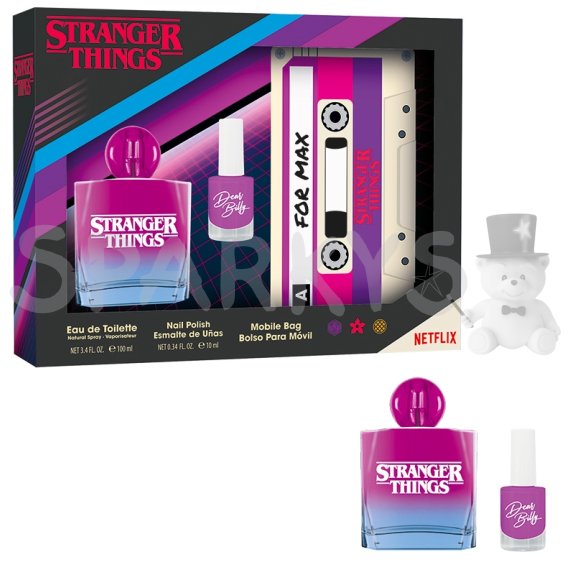 STRANGER THINGS Dárkový set EDT 100 ml + lak na nehty + pouzdro na mobil                    