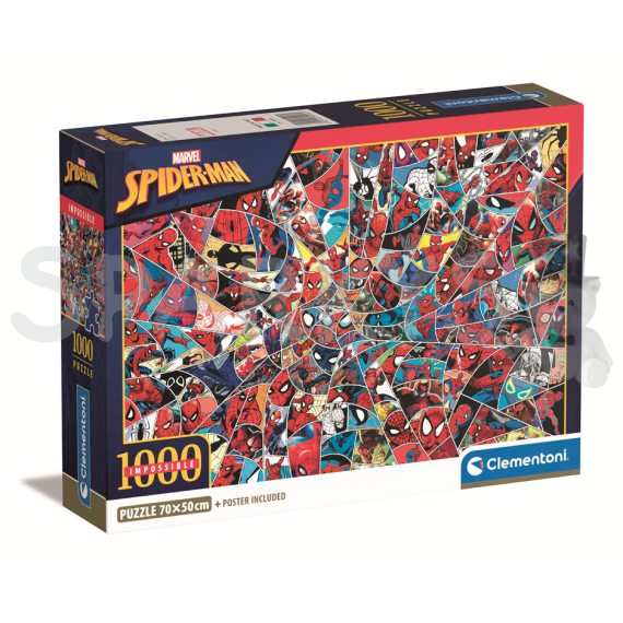 Clementoni - Puzzle 1000 Impossible Spider-Man - Compact                    