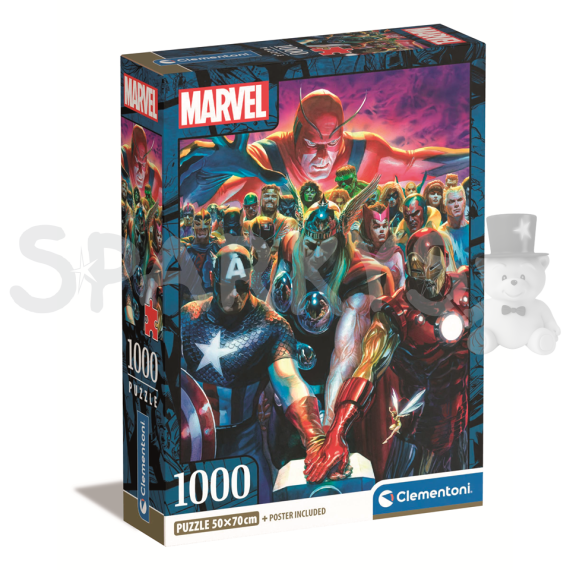 Clementoni - Puzzle 1000 Marvel Avengers - Compact                    