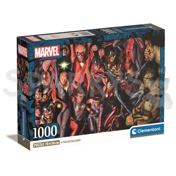 Clementoni - Puzzle 1000 Marvel - Compact                    