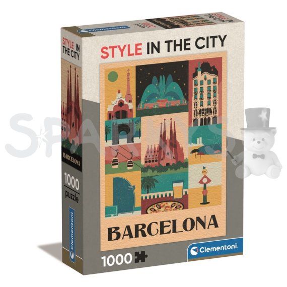 Clementoni - Puzzle 1000 Style in the city Barcelona Compact box                    