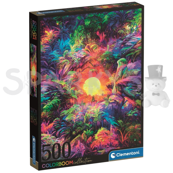 Clementoni - Puzzle 500 Color Boom Psychedelic Jungle Sunrise                    