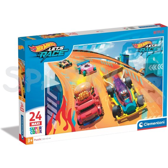 Clementoni - Puzzle 24 maxi Hot Wheels                    