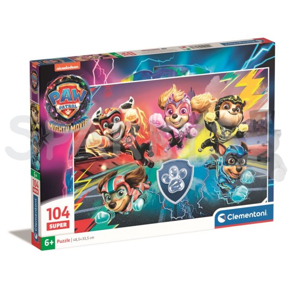 Clementoni - Puzzle 104 super Tlapková Patrola th mighty movie                    