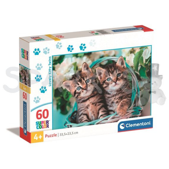 Clementoni - Puzzle 60 Koťátka dvojčátka                    