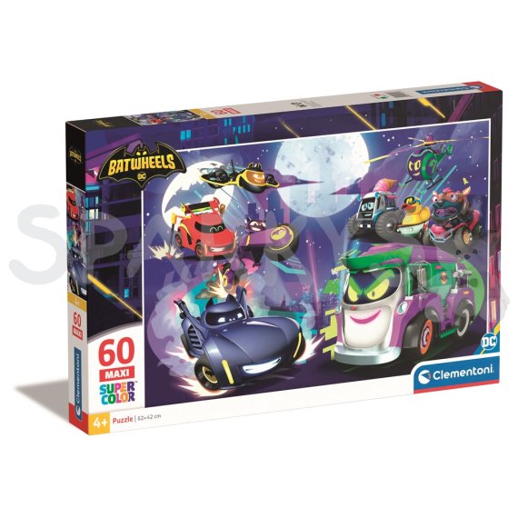 Clementoni - Puzzle 60 maxi Batwheels                    