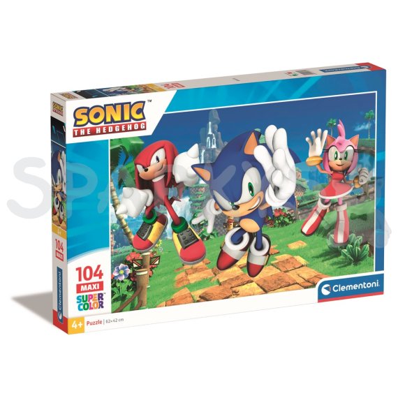 Clementoni - Puzzle 104 maxi Sonic                    