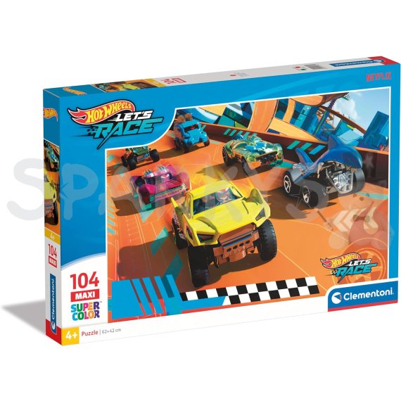 Clementoni - Puzzle 104 maxi Hot Wheels                    