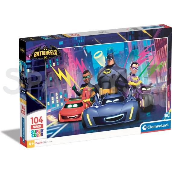 Clementoni - Puzzle 104 maxi Batwheels                    