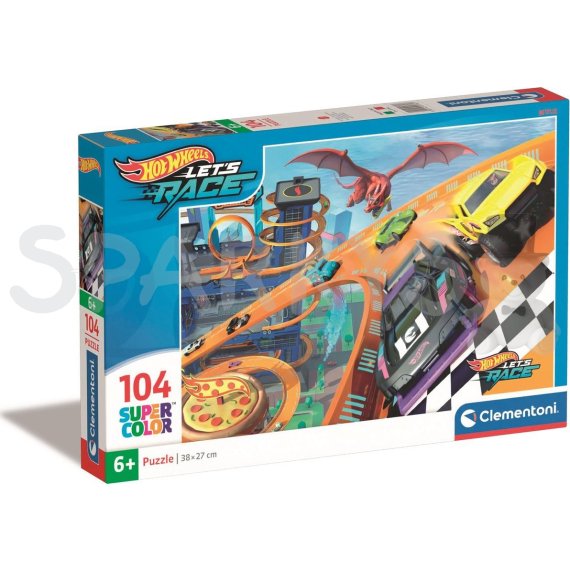 Clementoni - Puzzle 104 Hot Wheels                    
