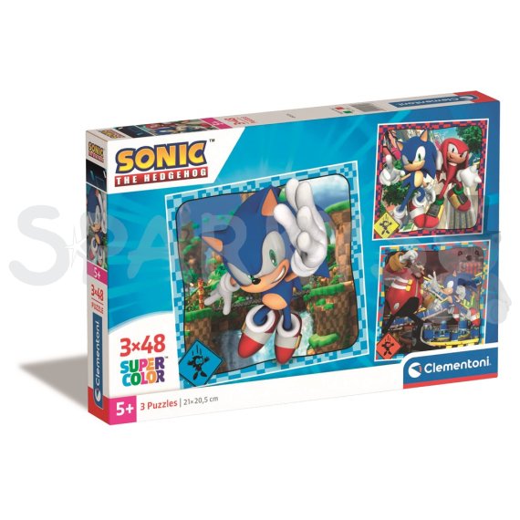 Clementoni - Puzzle 3x48 Square Sonic                    