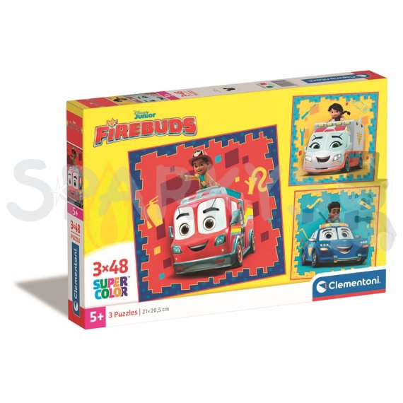 Clementoni - Puzzle 3x48 Square firebuds Disney                    