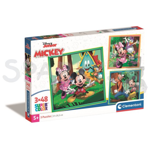 Clementoni - Puzzle 3x48 Square Mickey a přátelé                    
