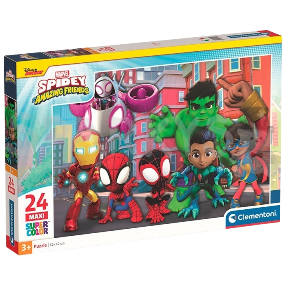 Clementoni - Puzzle Maxi 24 Spidey a jeho úžasní přátelé                    