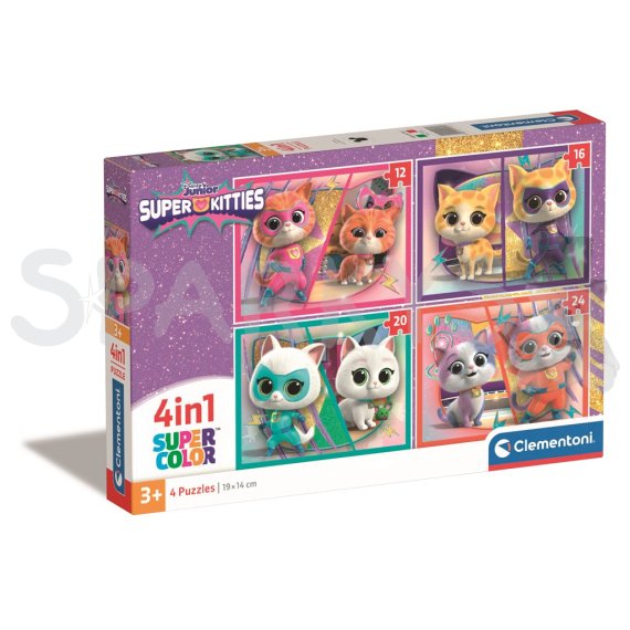 Clementoni - Puzzle 4v1 Disney super kitties (12+16+20+24 dílků)                    