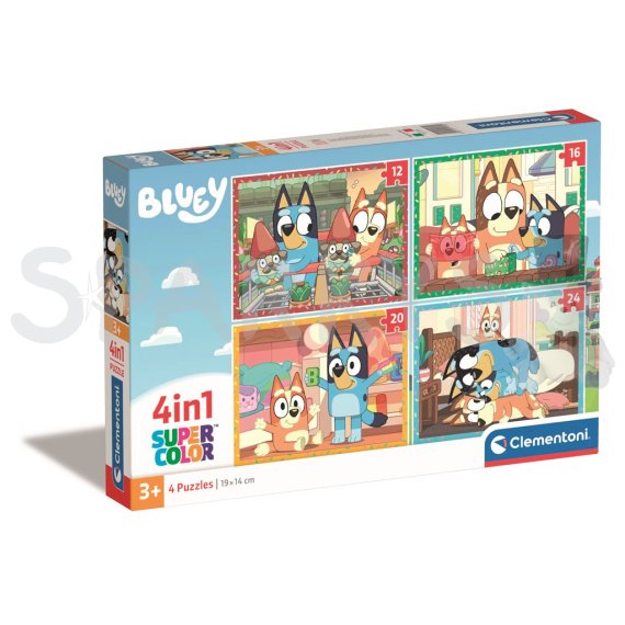 Clementoni - Puzzle 4v1 Bluey (12+16+20+24 dílků)                    