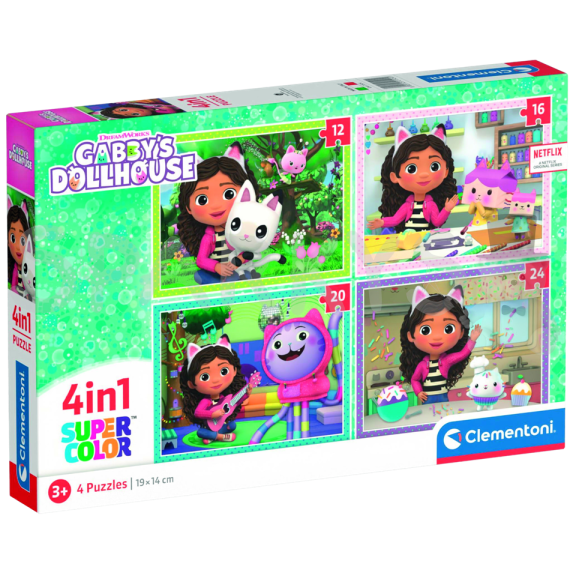 Clementoni - Puzzle 4v1 Gábinin kouzelný domek (12+16+20+24 dílků)                    