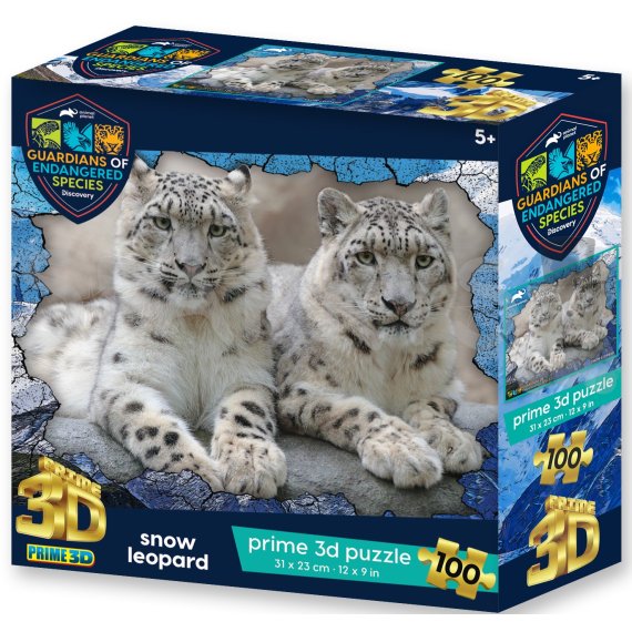 PRIME 3D PUZZLE - GES Sněžní leopardi 100 dílků                    
