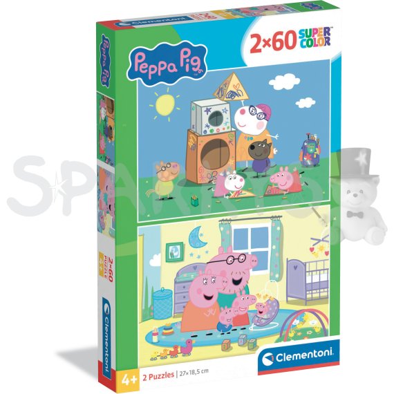Clementoni - Puzzle 2x60 Prasátko Peppa                    