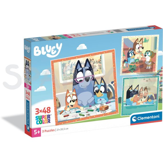 Clementoni - Puzzle 3x48 Bluey                    