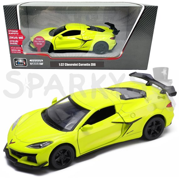 Kovový model - 1:32 Chevrolet Corvette C8 Z06 se světlem a zvukem                    
