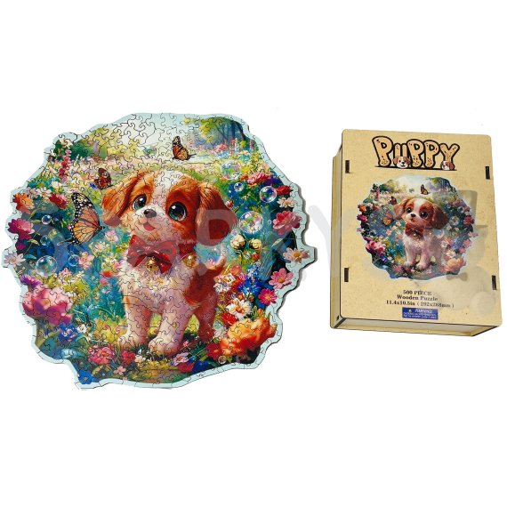 Dřevěné puzzle – Hravé štěňátko                    