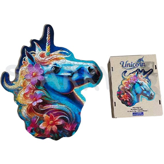 Dřevěné puzzle – Jednorožec                    