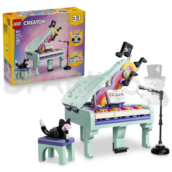 LEGO® Creator 3v1 31392 Hudební dekorace: Klavír s kočkou                    