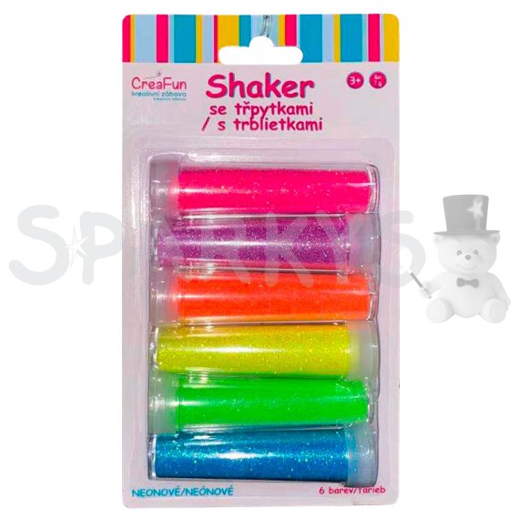 CreaFun - Shaker se třpytkami - sada neon 6 (42g)                    