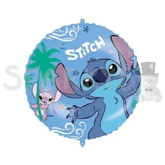 Fóliový balónek Stitch &amp; Angel - Kulatý, 43 cm (+ závaží)                    