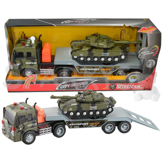 CITY SERVICE CAR - 1:16 Tahač s návěsem a tankem                    