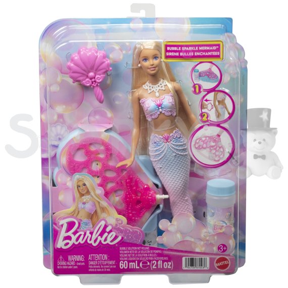 Barbie Bubbletastic mořská panna s bublinkovou ploutví                    