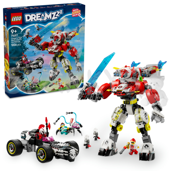 LEGO® DREAMZzz™ 71497 Cooperův tygří robot a Zerův hot rod                    