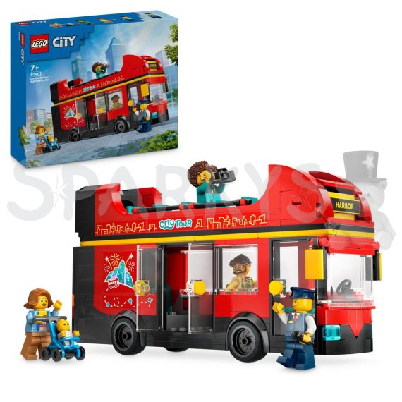 LEGO® City 60407 Červený dvoupodlažní vyhlídkový autobus                    