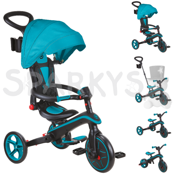 Globber Dětská tříkolka skládací 4v1 - tyrkysová                    
