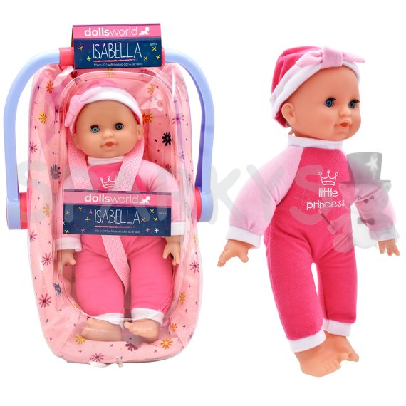 Dolls World - Miminko Anička s houpací autosedačkou 30 cm - 2 druhy                    