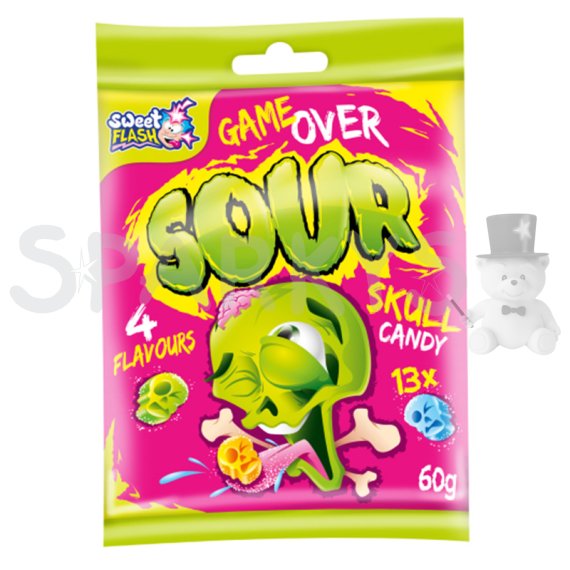 GAME OVER Kyselé bonbóny lebky s ovocnou příchutí 60g                    