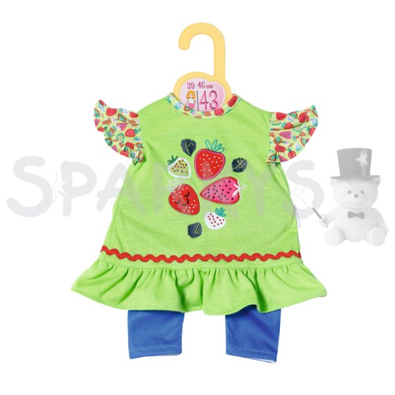 Dolly Moda Šatičky a legíny s jahůdkami, 43 cm                    