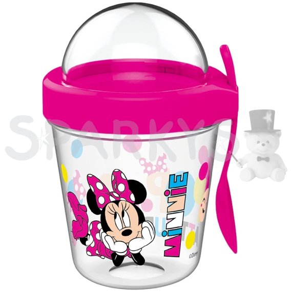 Disney Minnie Cup Snack s víčkem a lžičkou 350 ml                    