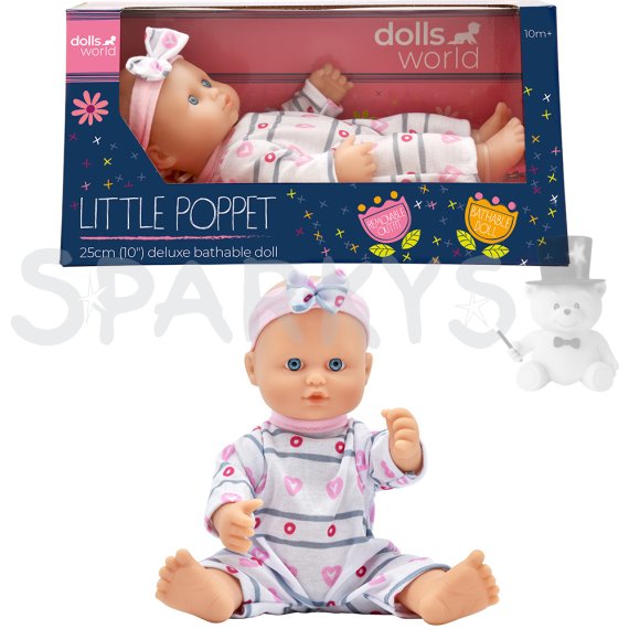 Dolls World - Koupací panenka Klárka 25 cm s odnímatelným oblečkem a čelenkou                    