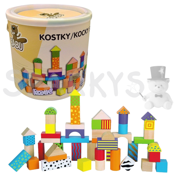 BABU - Kostky 50 ks v kbelíku                    