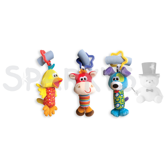 PLAYGRO - CESTOVNÍ ZÁVĚSNÉ HRAČKY 3KS                    