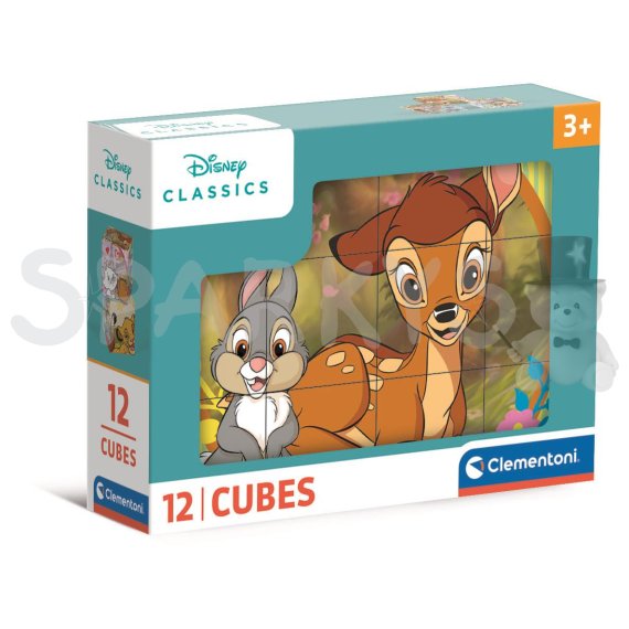 Clementoni - Obrázkové kostky - Disney klasické pohádky 12 kostek                    