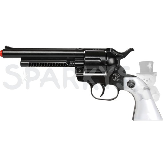 Kovbojský revolver kovový černý 12 ran                    