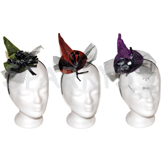 Set karneval - Klobouk čarodějnický 12 cm, čelenka - více variant                    