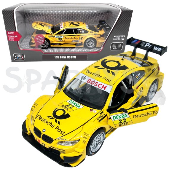 Kovový model - 1:32 BMW M3 DTM žluté                    