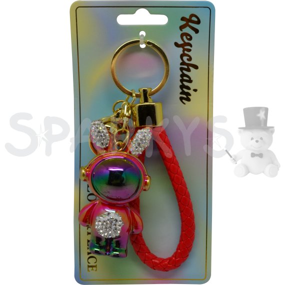 Keychain Přívěsek na klíče - Zajíc galaxy                    