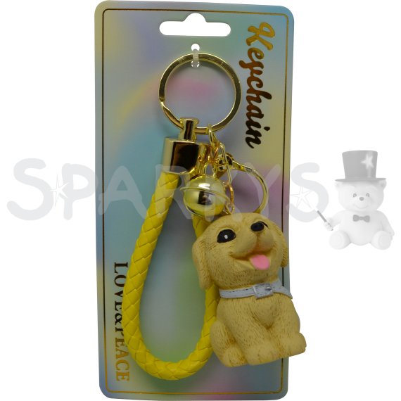 Keychain Přívěsek na klíče - Sedící hnědý pes                    