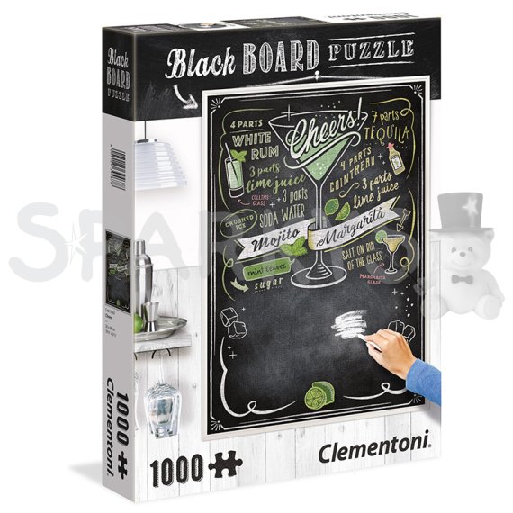 Clementoni - Puzzle Black Board 1000 Na zdraví                    
