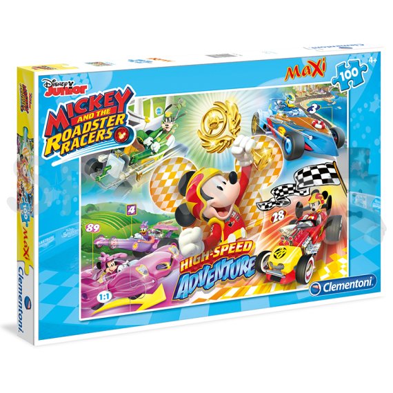 Clementoni - Puzzle Maxi 100 Mickey závodník                    
